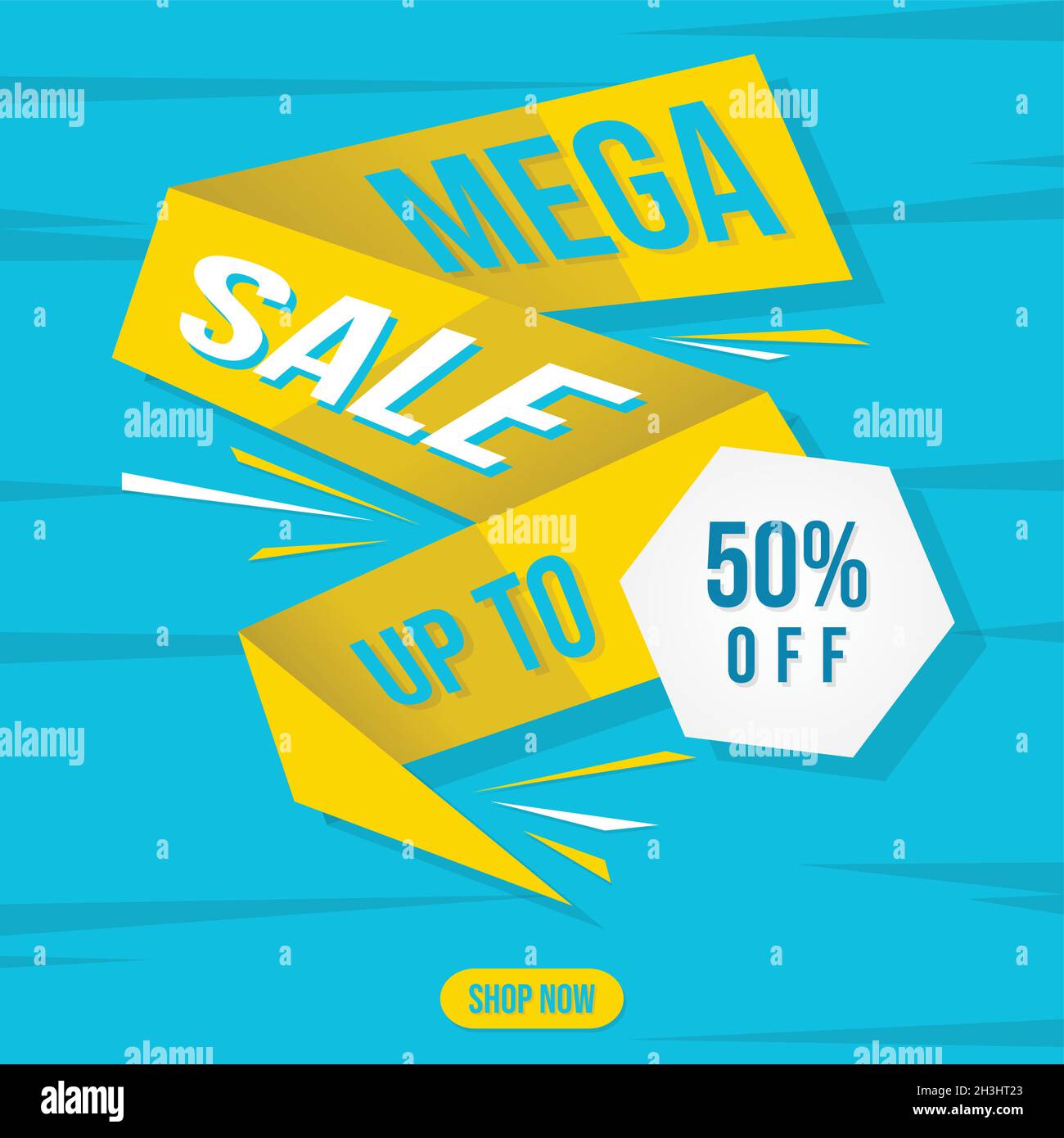 Bannière Mega sale.Faites vos achats dès maintenant ou ce week-end uniquement.Jusqu'à 50 de réduction.Rabais, méga solde.Illustration vectorielle EPS.8 EPS.10 Illustration de Vecteur