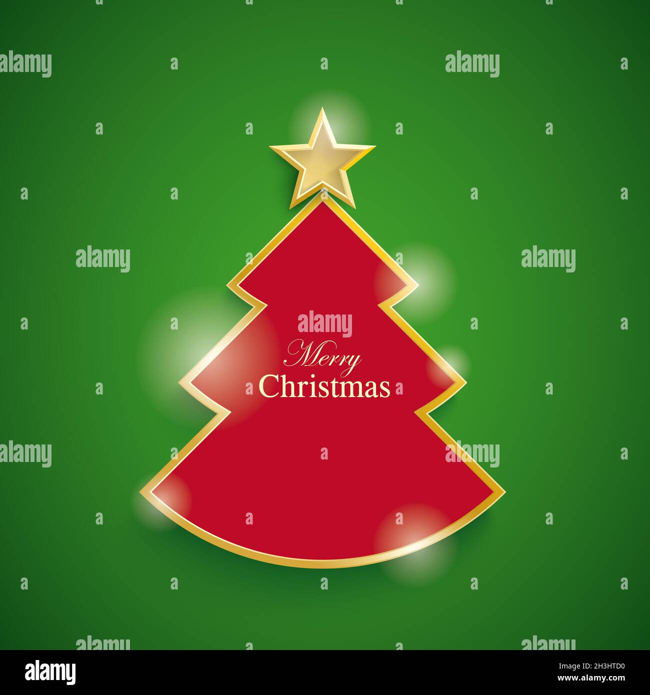 Arbre de Noël rouge fond vert Banque D'Images