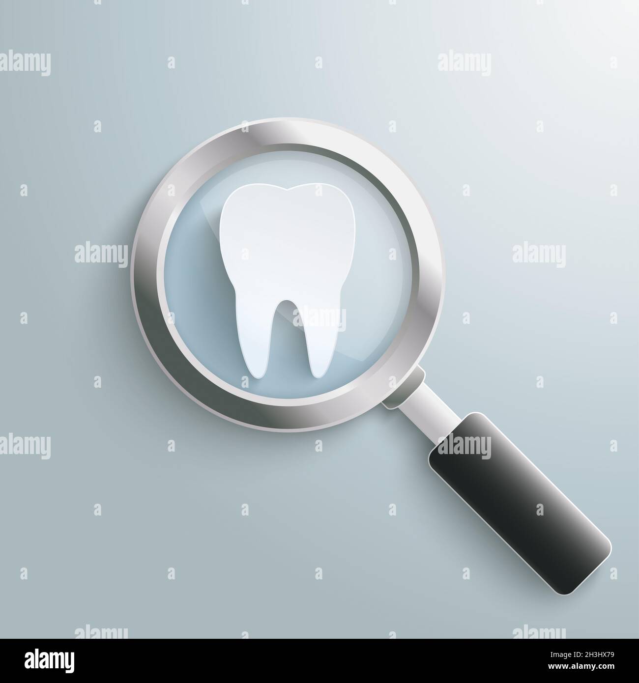 Loupe Piad à dents blanches Banque D'Images