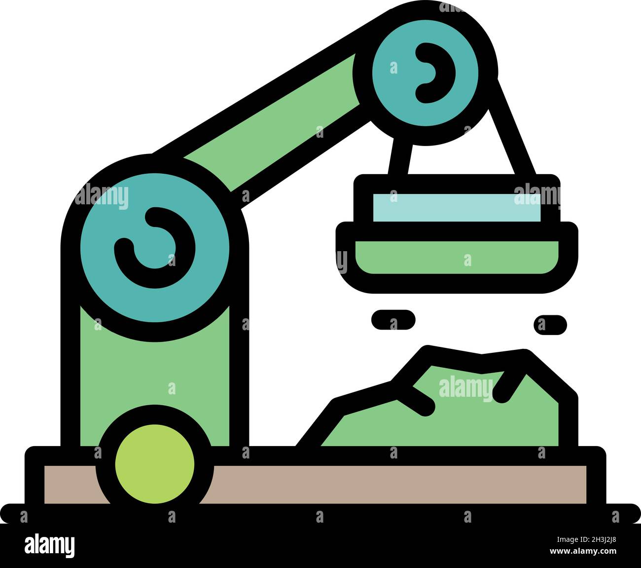 Grue avec icône d'aimant.Délimiter la grue avec aimant vecteur icône couleur plat isolé Illustration de Vecteur