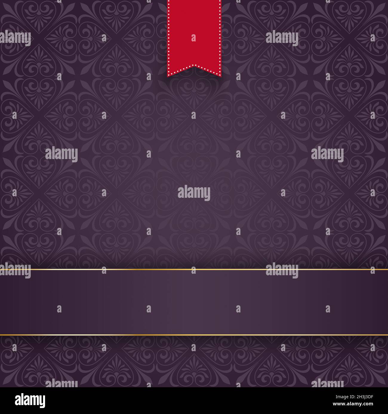 Décorations carrées bannière rouge drapeau Banque D'Images