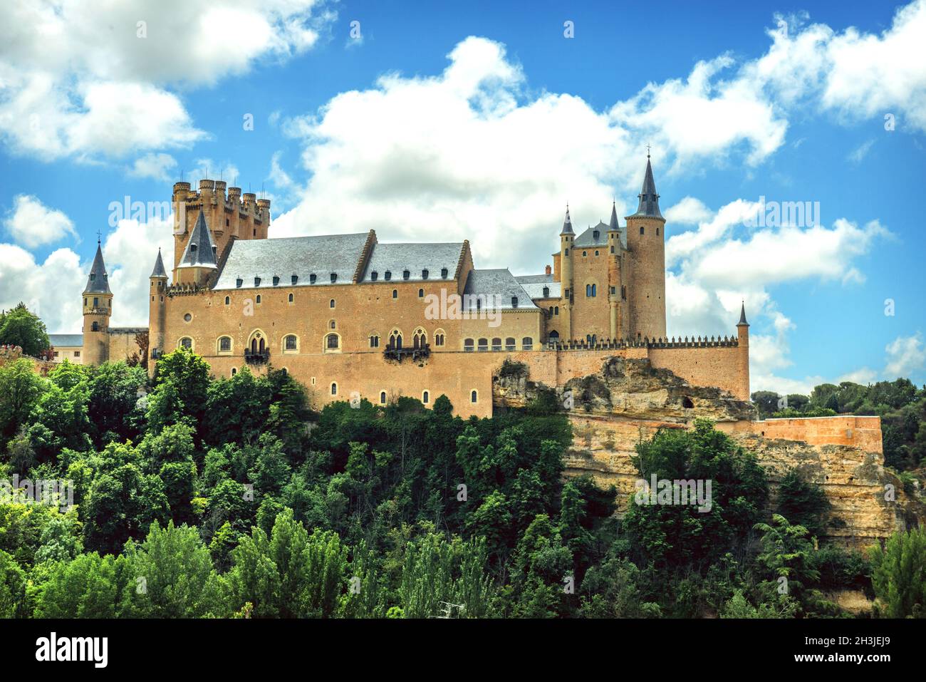 Le célèbre château Alcazar de Ségovie, Espagne Banque D'Images