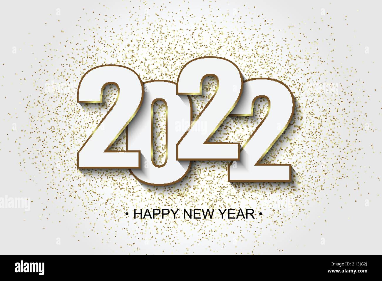 Bonne année 2022 fond en papier découpé.Conception de brochure vectorielle Illustration de Vecteur