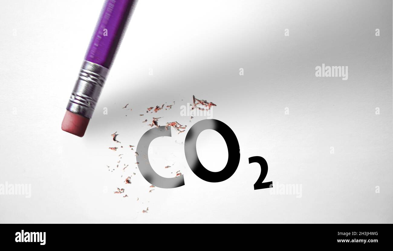 Supprimer le mot gomme CO2 Banque D'Images