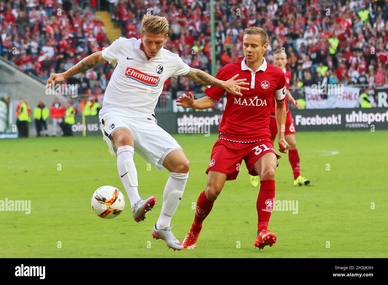 Football-BL: 6 sept.: 1.FC Kaiserslautern contre SC Freiburg Banque D'Images