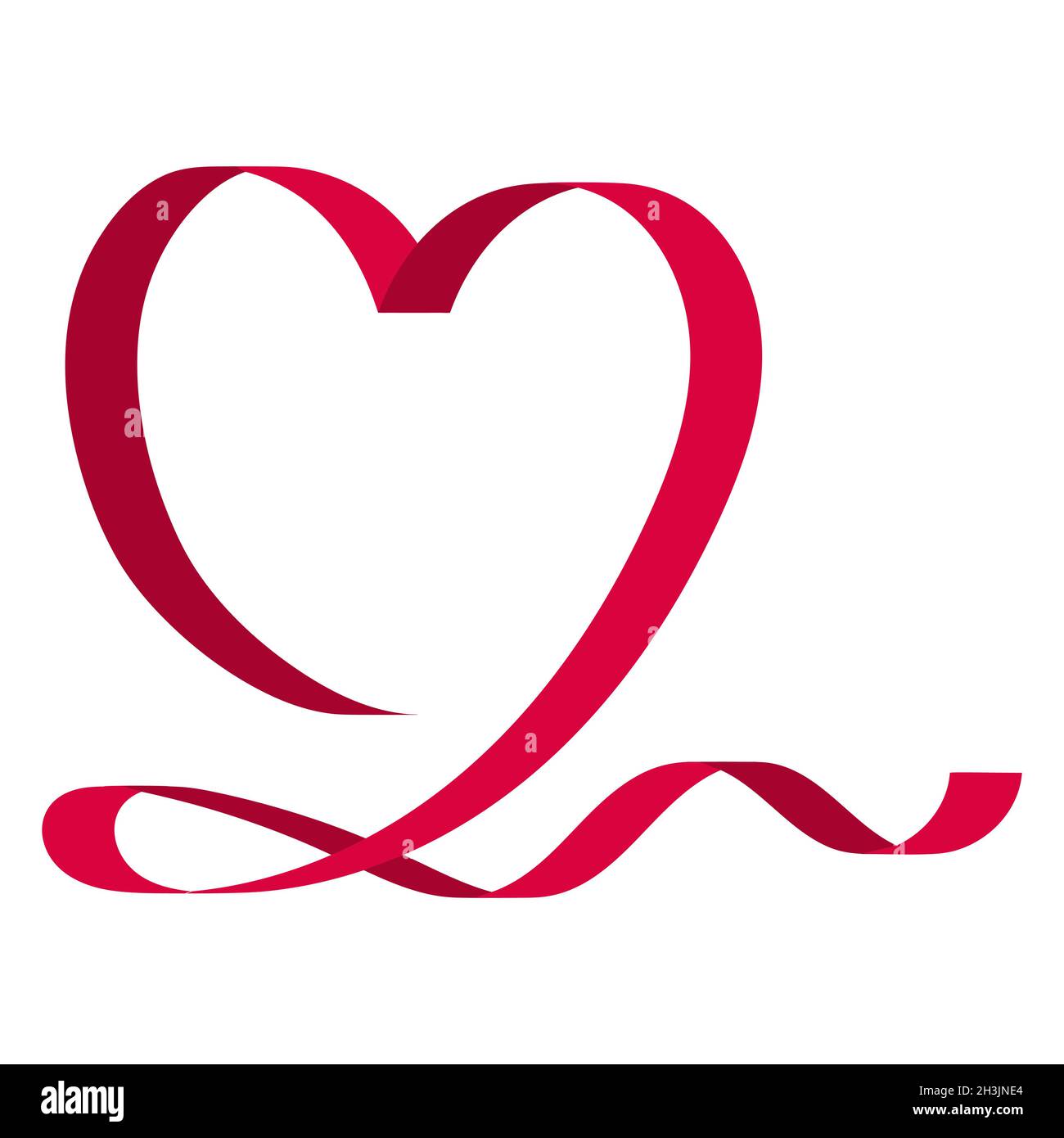 Développement rouge coeur en forme de ruban amour pour cartes de voeux illustration de stock Illustration de Vecteur