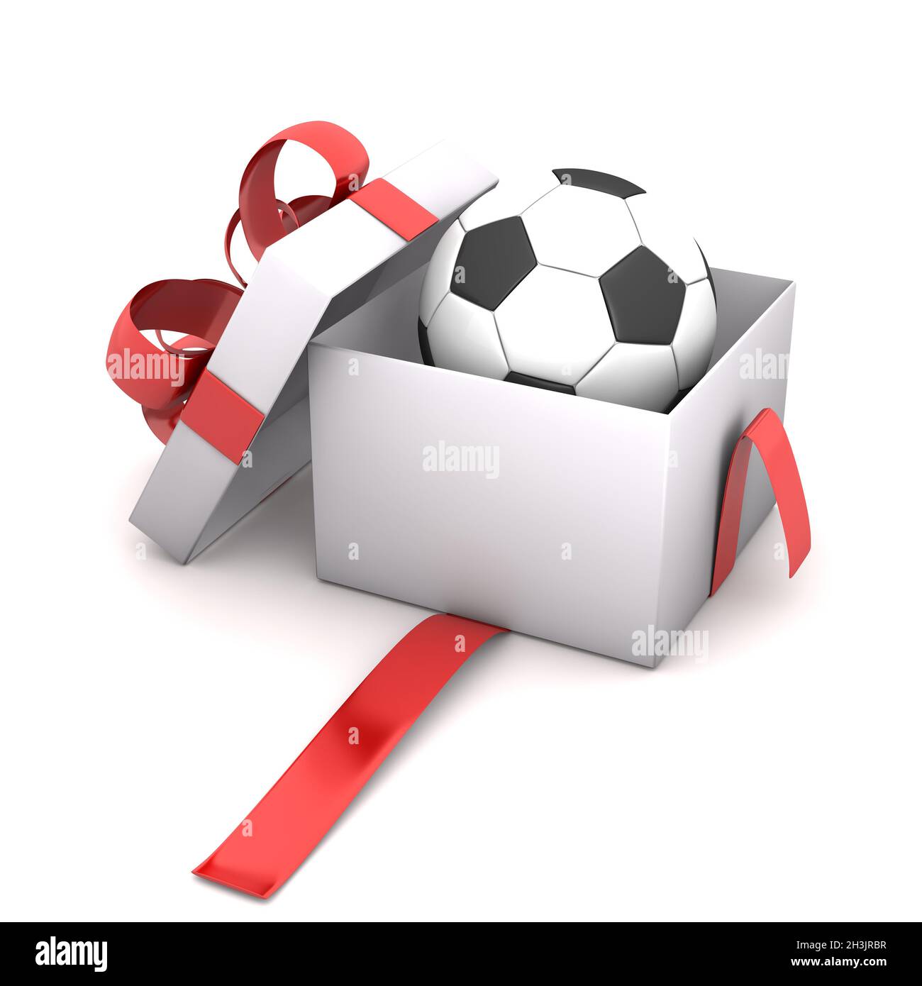 Boîte cadeau football Banque D'Images
