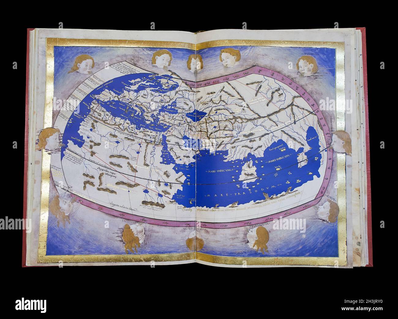 La carte du monde de Ptolémée.Géographie de Ptolémée. Banque D'Images