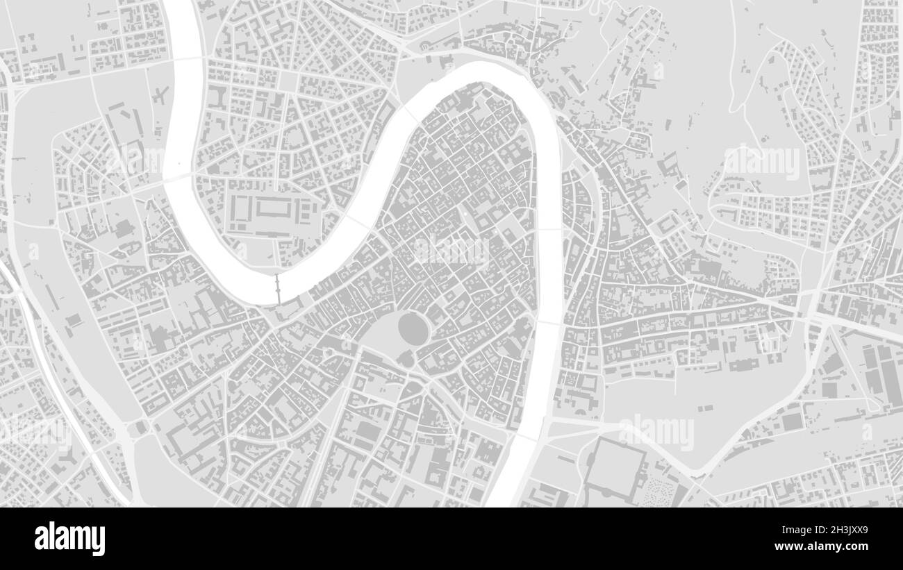 Carte d'arrière-plan vectorielle de la ville de Vérone, blanc et gris clair, illustration de la cartographie des rues et de l'eau.Format écran large, design numérique plat St Illustration de Vecteur