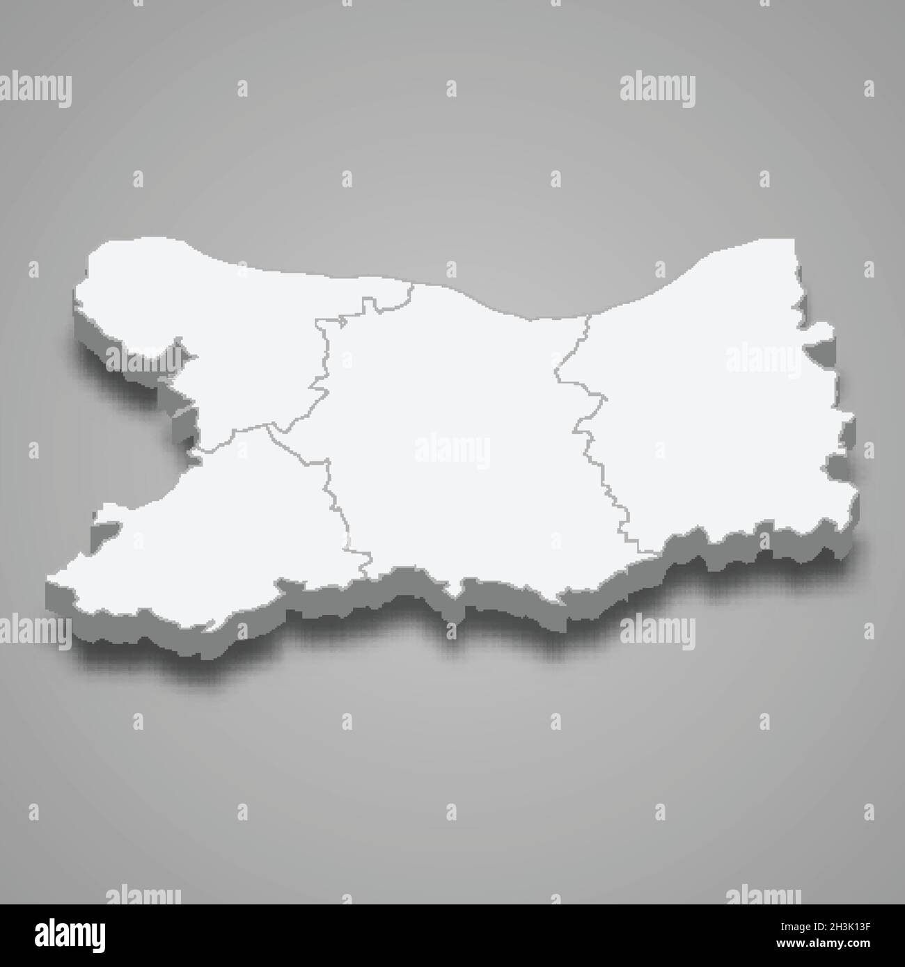 carte isométrique 3d de Calvados est un département en France, illustration vectorielle Illustration de Vecteur