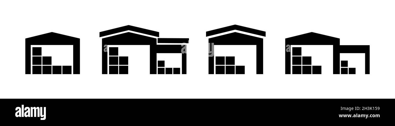 Icône d'entrepôt isolée sur fond blanc.Conception simple Illustration de Vecteur