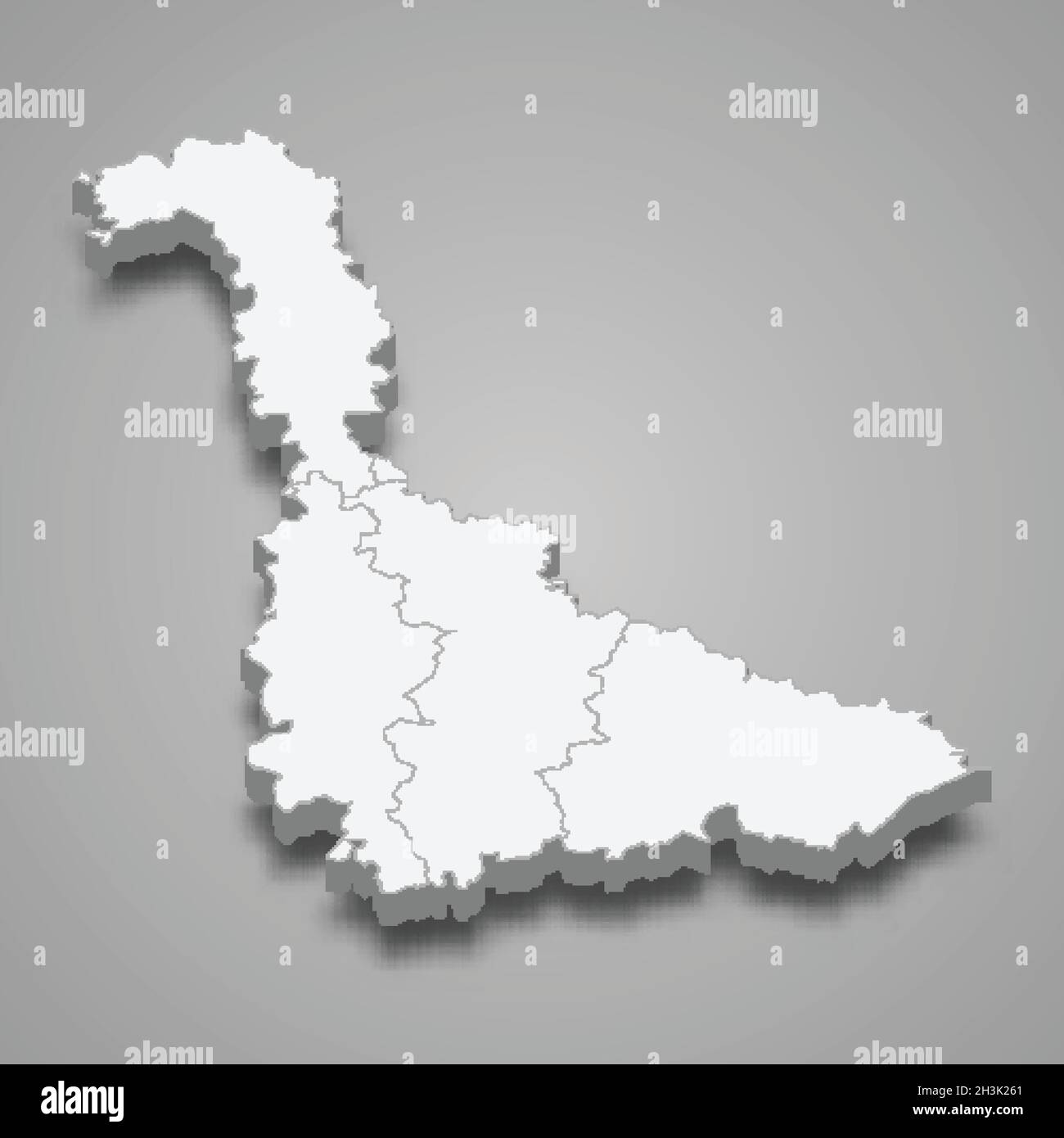 Carte isométrique 3d de Meurthe-et-Moselle est un département en France, illustration vectorielle Illustration de Vecteur