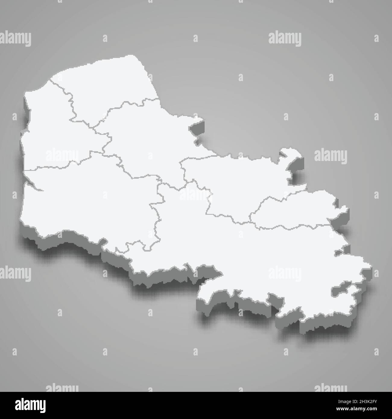 carte isométrique 3d du pas-de-Calais est un département en France, illustration vectorielle Illustration de Vecteur