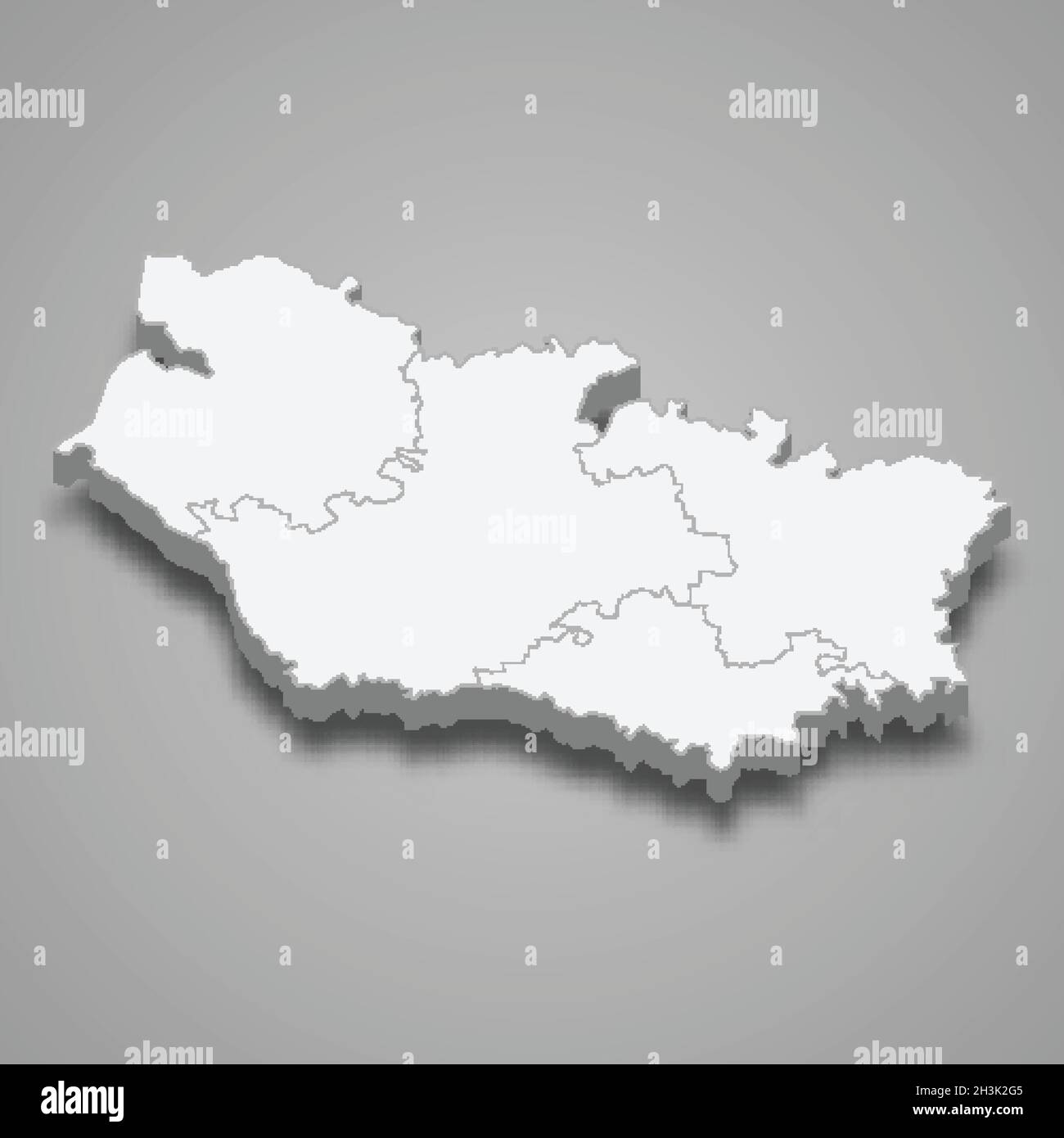 carte isométrique 3d de somme est un département en France, illustration vectorielle Illustration de Vecteur