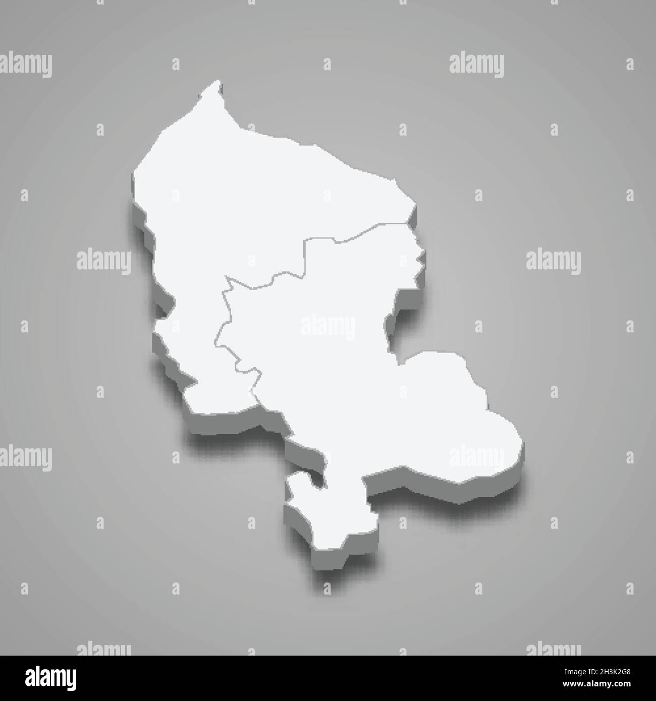 carte isométrique 3d du territoire de Belfort est un département en France, illustration vectorielle Illustration de Vecteur