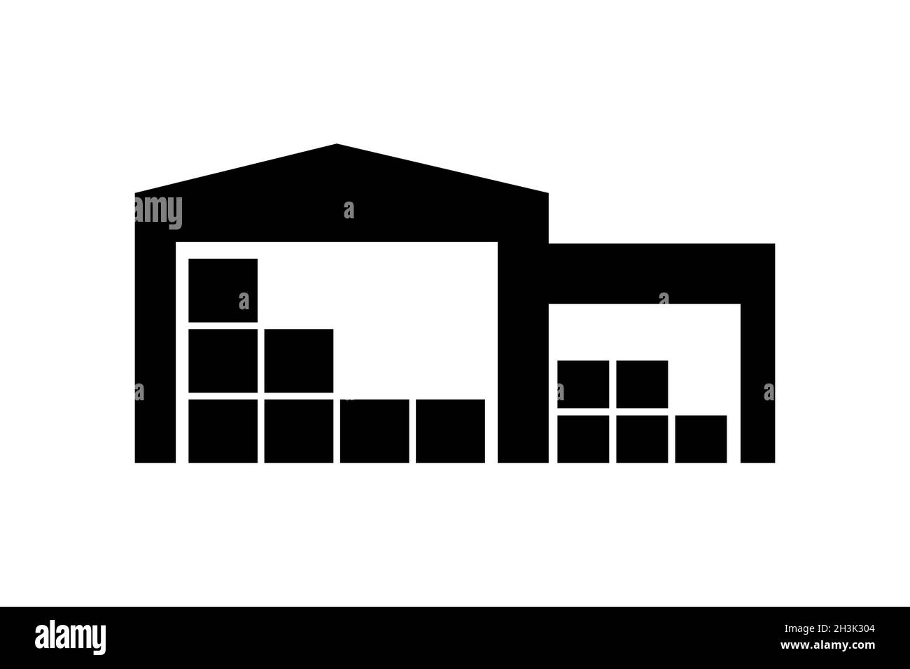 Icône d'entrepôt isolée sur fond blanc.Conception simple Illustration de Vecteur