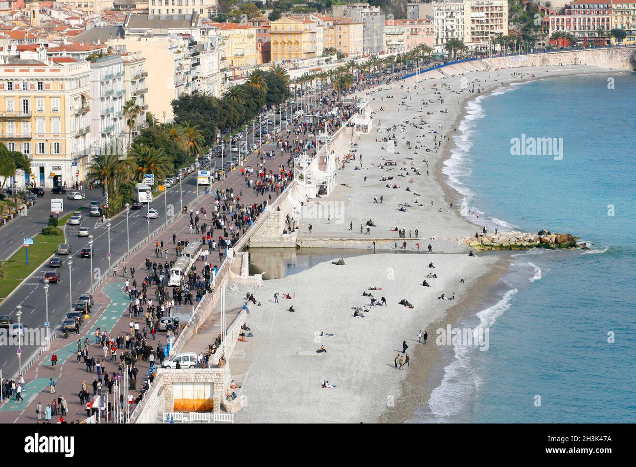 FRANCE ALPES-MARITIMES (06) NICE.ROUTE AÉRIENNE DE L'ANGLAIS Banque D'Images