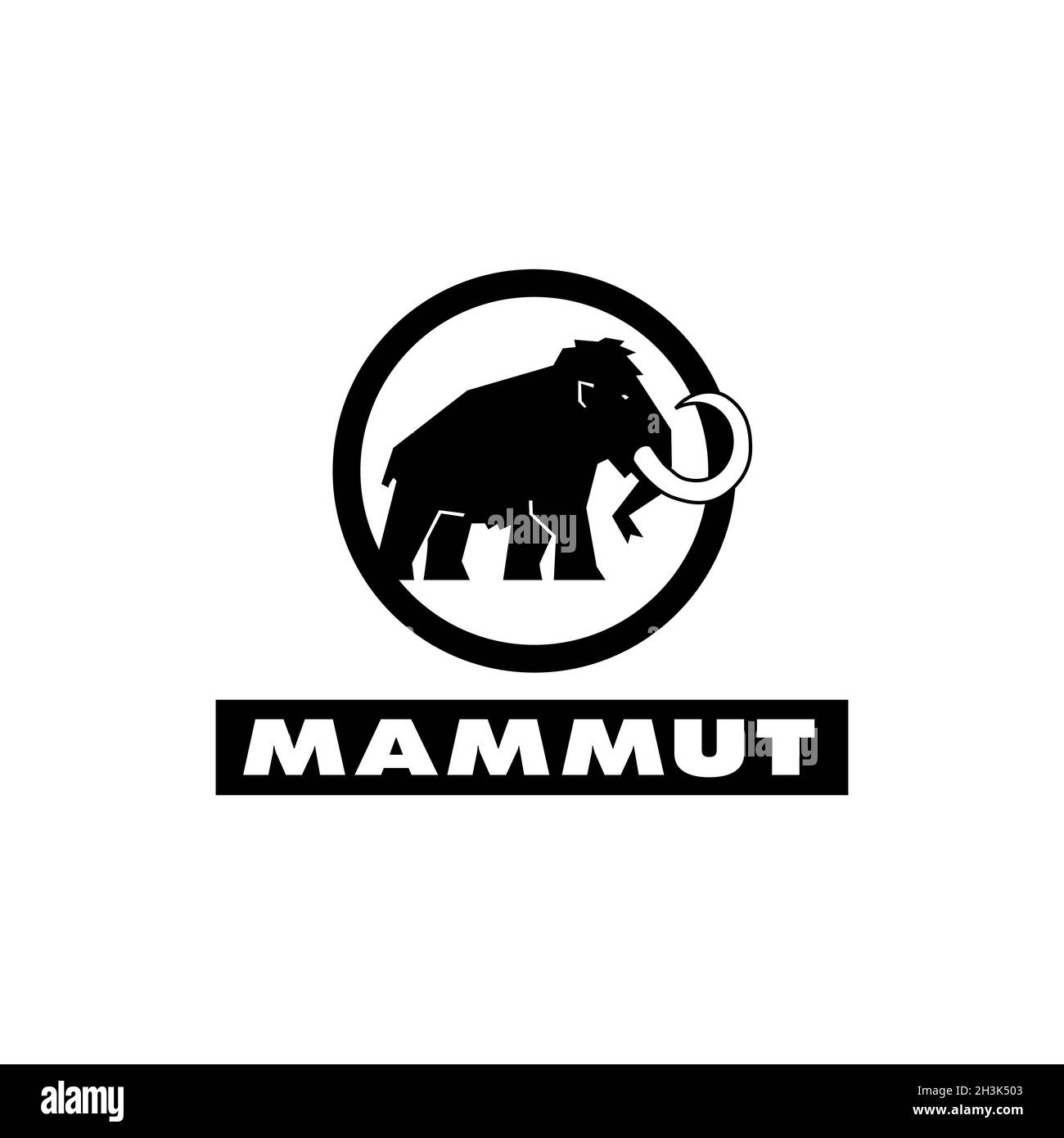 Logo de la marque Mammut Outdoor sport Clothing.Image éditoriale.VINITSIA, UKRAINE.23 JUIN 2021 Illustration de Vecteur