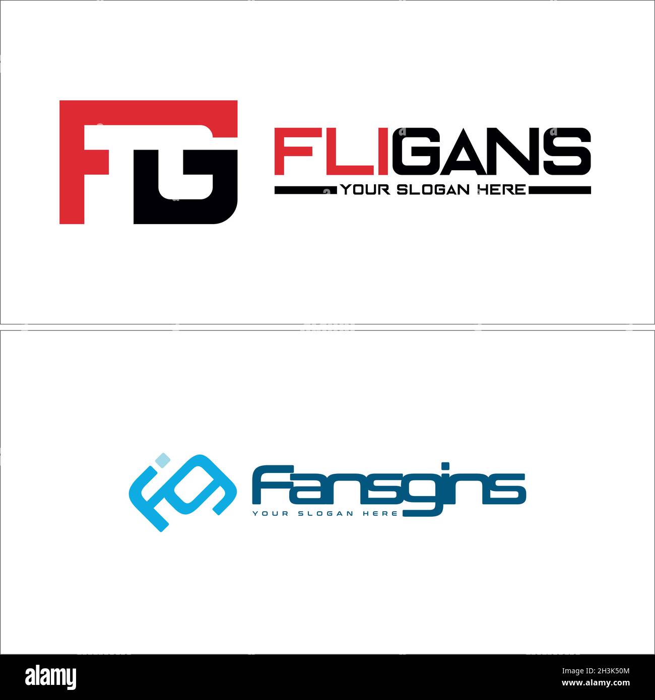Lettre initiale FG modèle vectoriel de logo de conception moderne Illustration de Vecteur