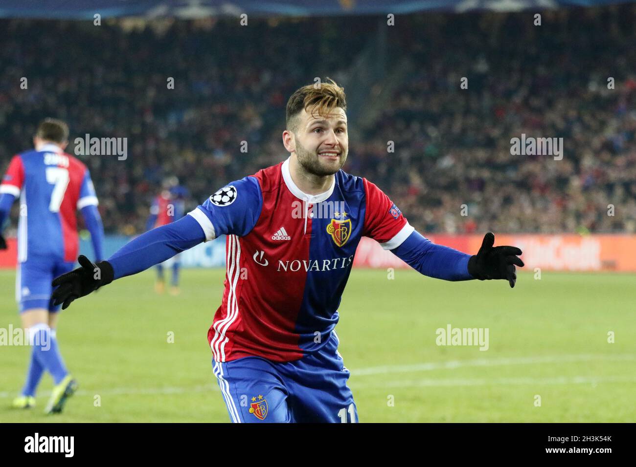 Football CL: 5 sept., FC Bâle contre Manchester United Banque D'Images