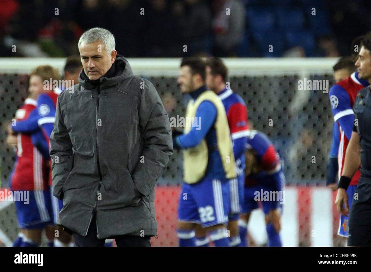 Football CL: 5 sept., FC Bâle contre Manchester United Banque D'Images