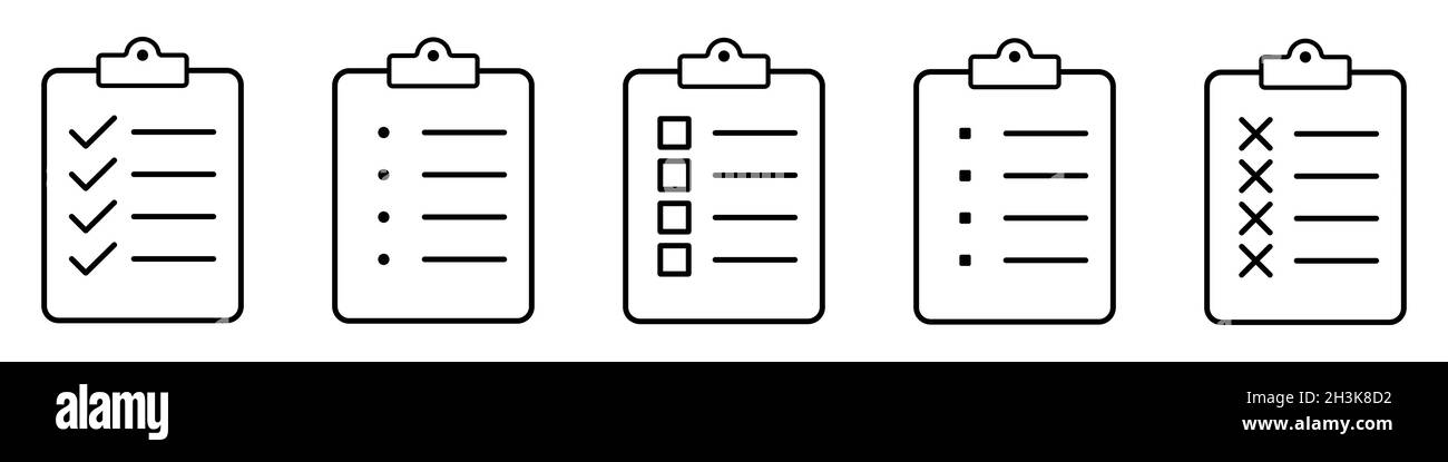 Ensemble de symboles d'icône de presse-papiers conception simple Illustration de Vecteur