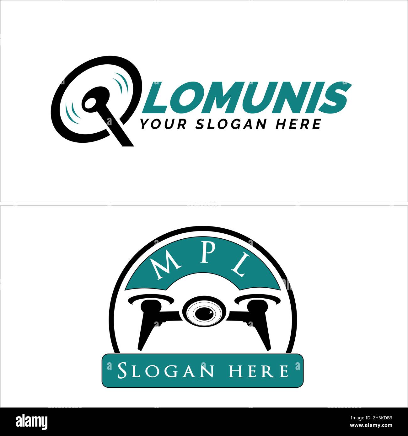 Design moderne du logo de drone pour appareil photo Illustration de Vecteur