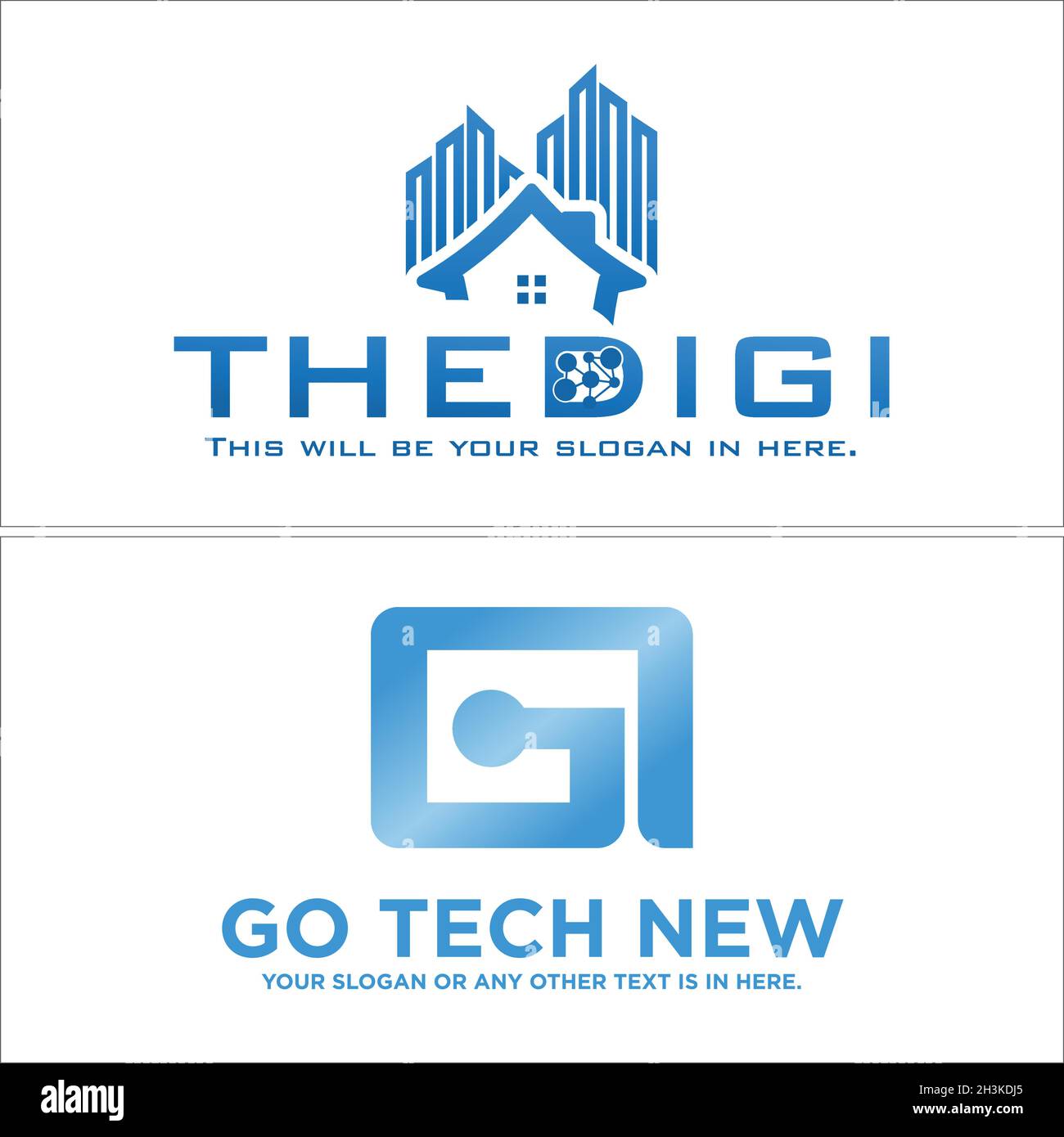 Technologie industrielle moderne propriété maison bâtiment logo design Illustration de Vecteur