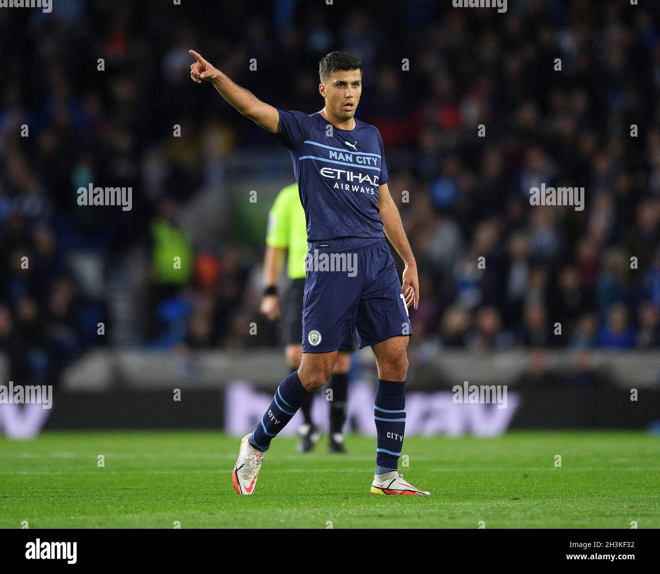 Rodrigo de Manchester City pendant le match au stade Amex.IMAGE : MARK PAIN / ALAMY Banque D'Images