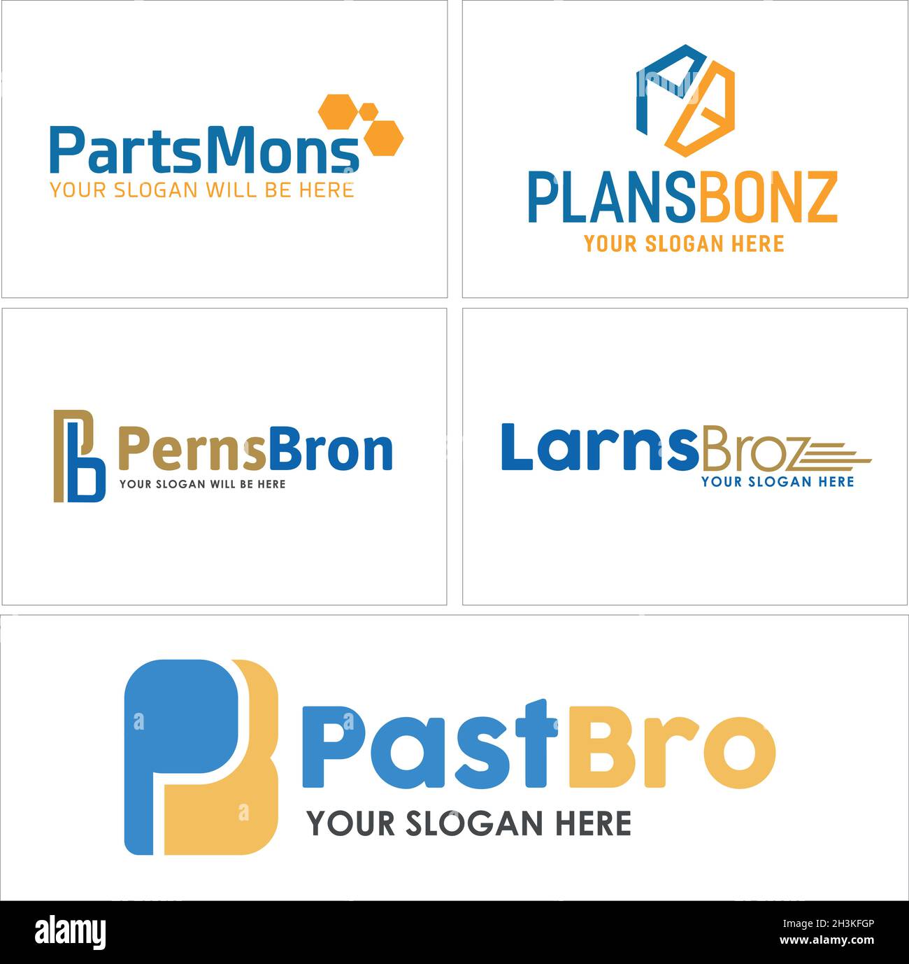 Logo de la société d'entreprise technologique à ligne plate de la lettre PB Illustration de Vecteur
