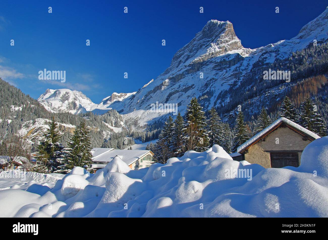 FRANCE.SAVOIE (73) PRALOGNAN LA VANOISE EN HIVER Banque D'Images