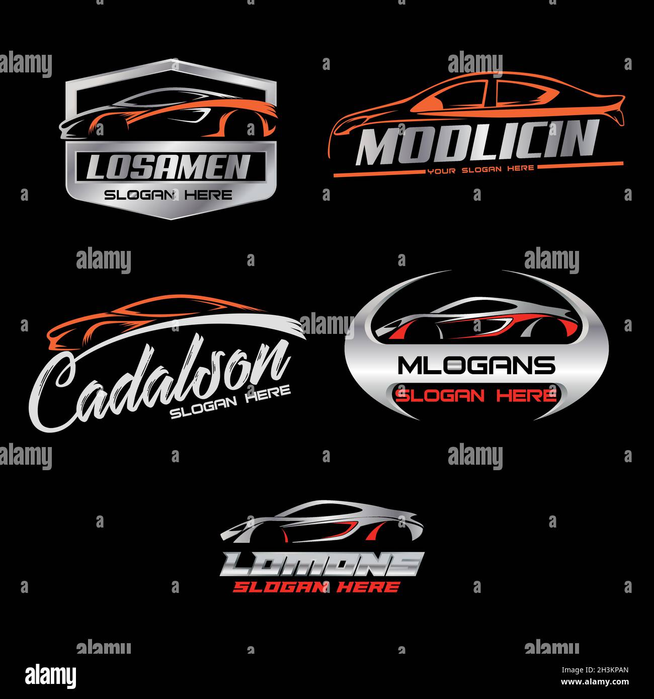 Design moderne du logo de voiture de garage de course de sport Illustration de Vecteur
