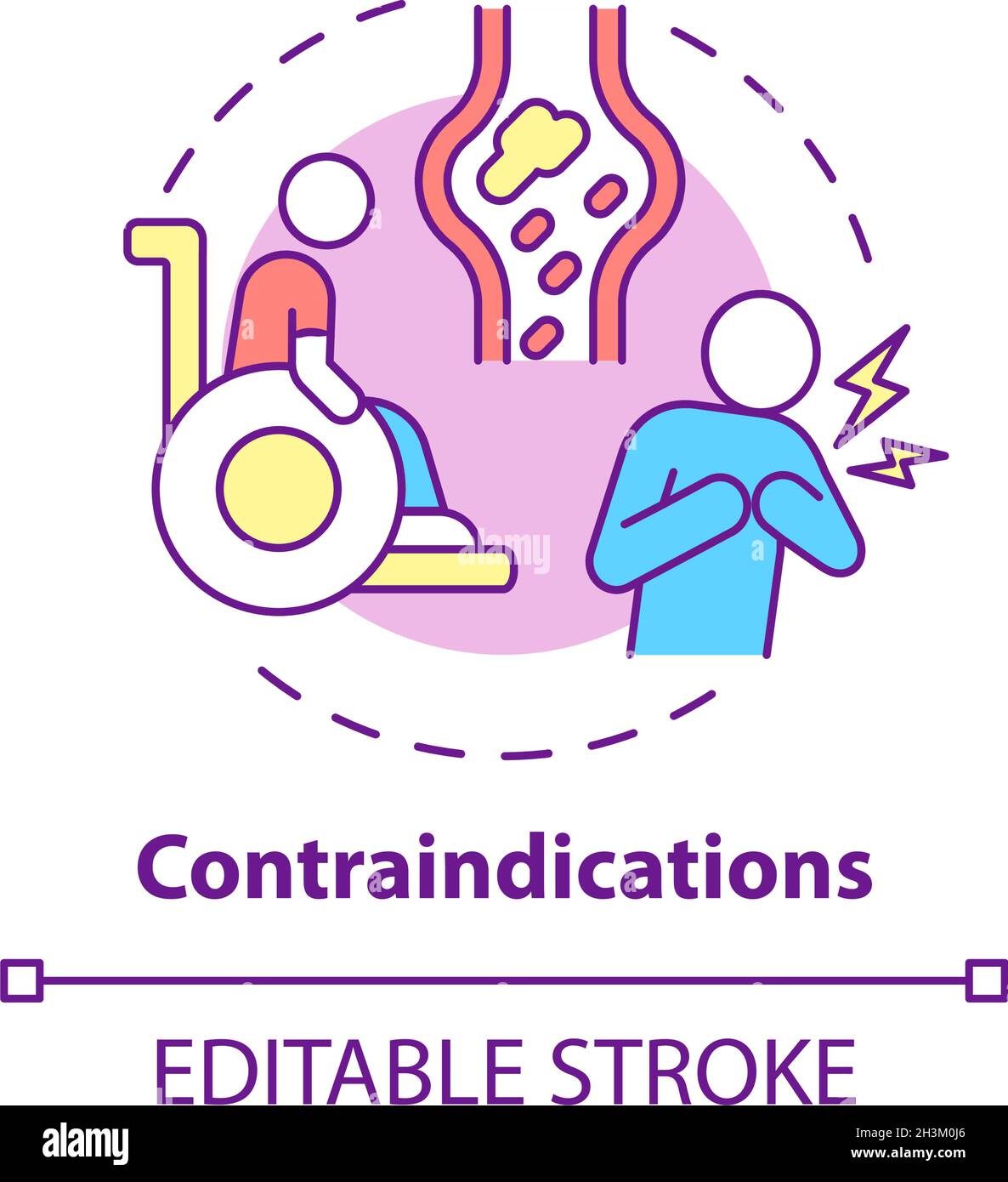 Icône de concept contre-indications Illustration de Vecteur
