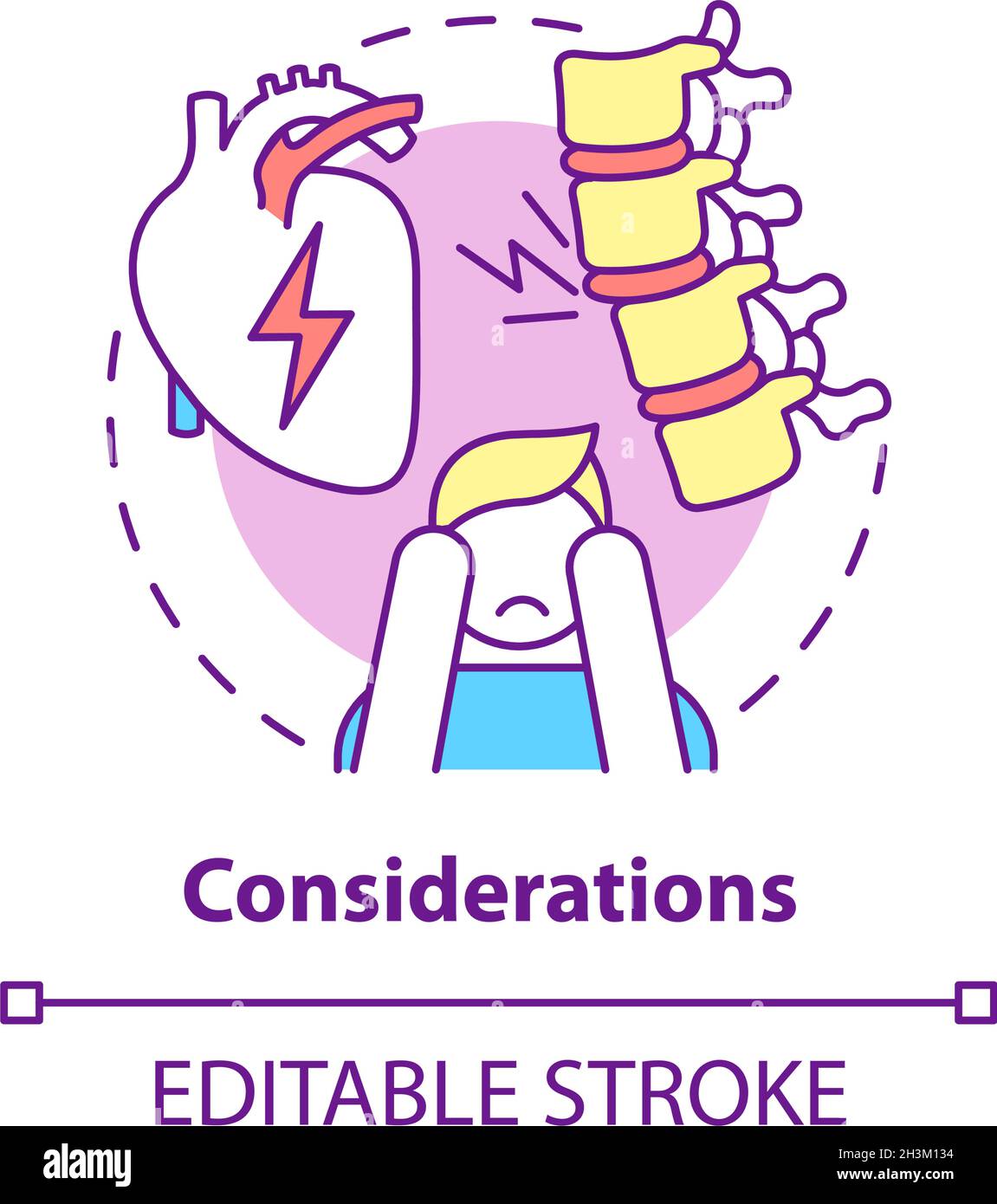 Icône de concept considérations Illustration de Vecteur