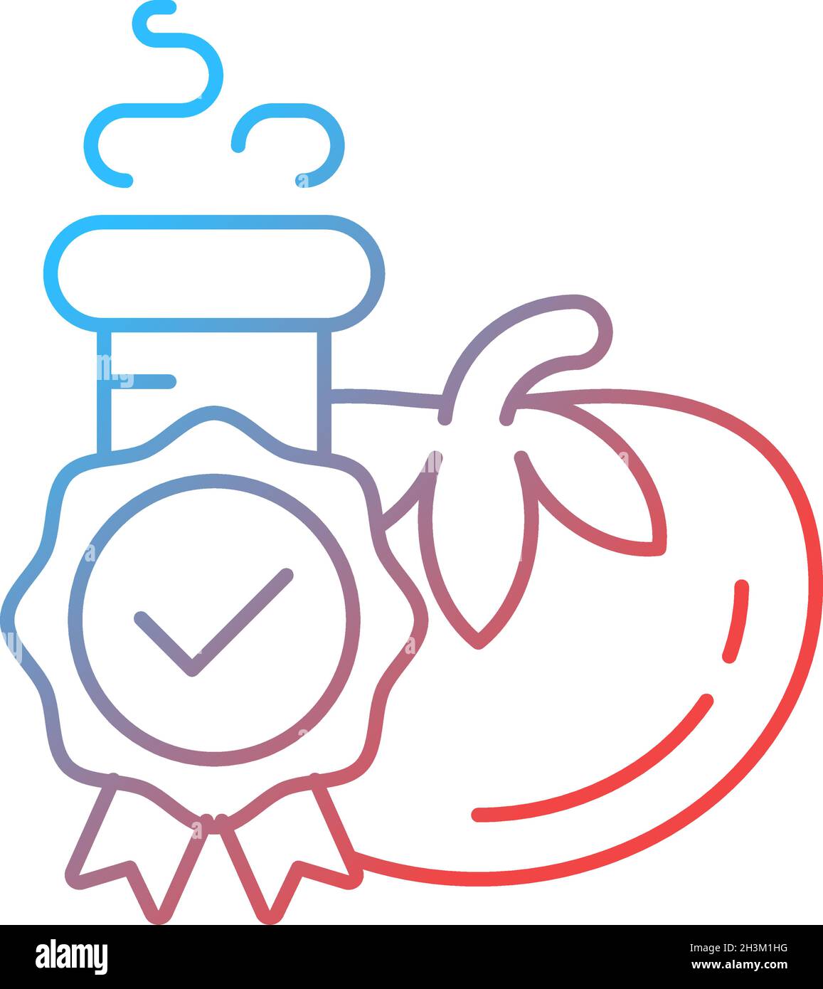 Icône vecteur linéaire gradient test qualité alimentaire Illustration de Vecteur