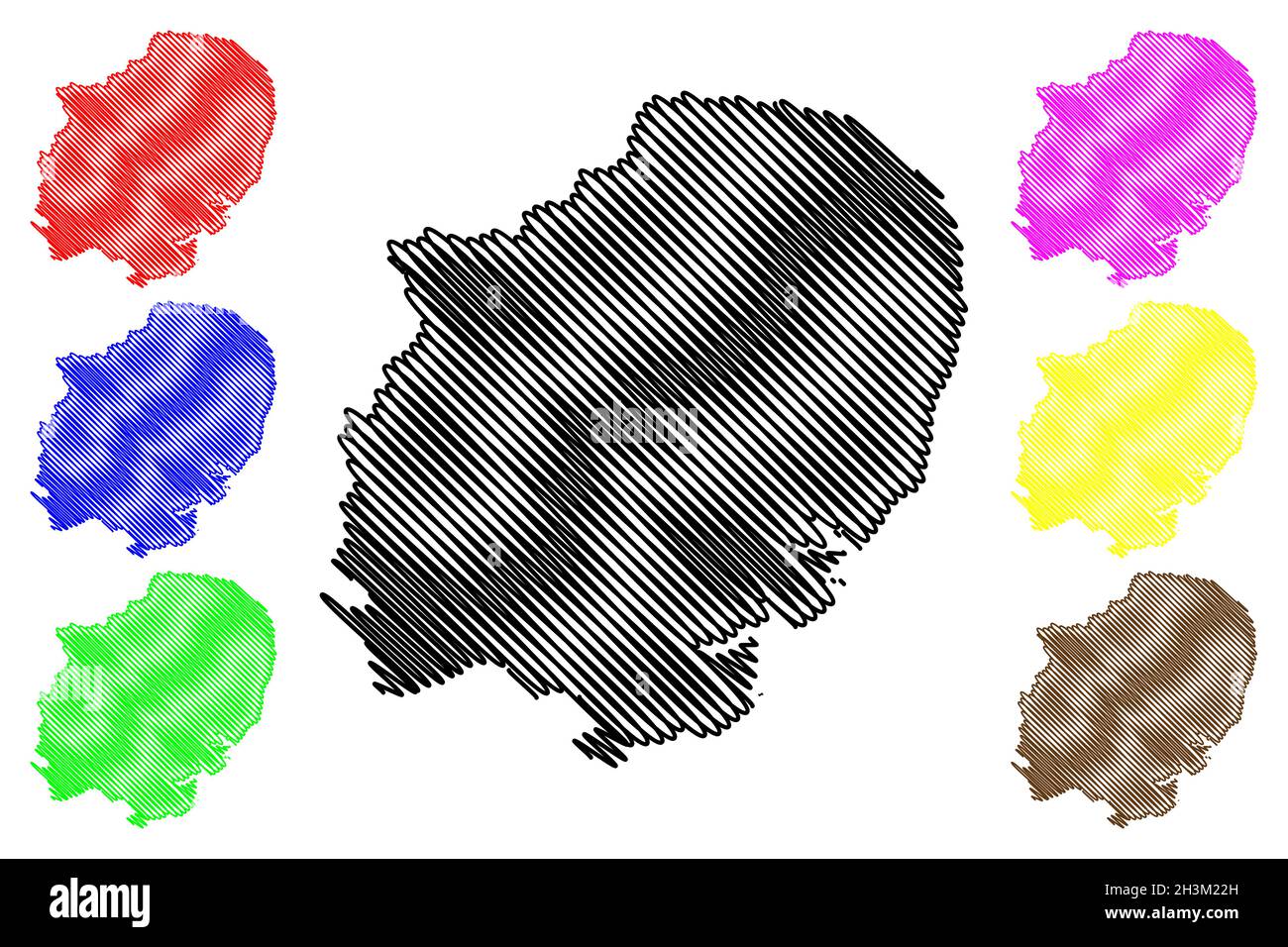 Région de l'est de l'Angleterre (Royaume-Uni, région de l'Angleterre) carte illustration vectorielle, croquis de gribouillage carte de l'est de l'Angleterre Illustration de Vecteur