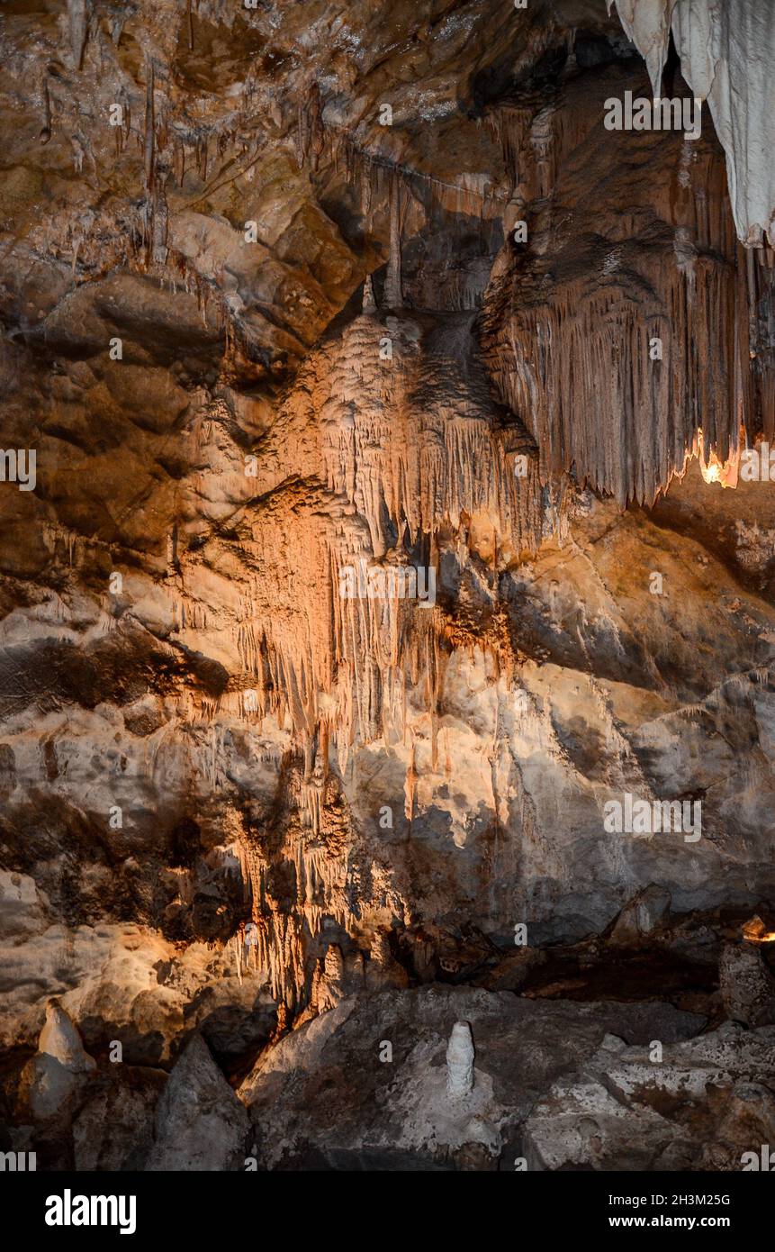 Détails des formations rocheuses dans les grottes de Jenolan, près de Sydney, en Australie Banque D'Images