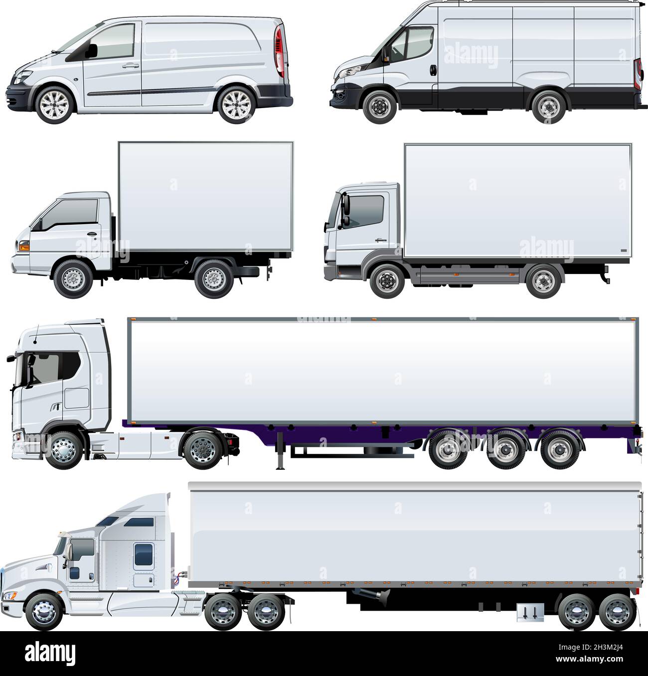 Modèle Vector Trucks pour l'identité de la marque.EPS-10 disponible séparé par des groupes et des calques avec effets de transparence pour repeindre en un clic. Illustration de Vecteur