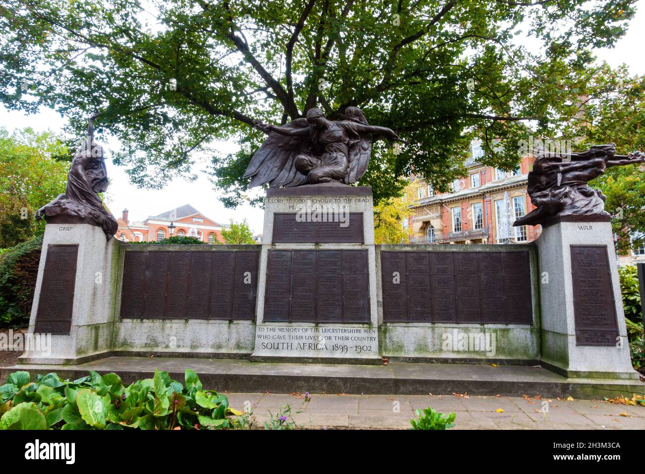 Second Boer War, South Africa 1899 1902 Memorial.Place de l'hôtel de ville, Leicester, Angleterre Banque D'Images