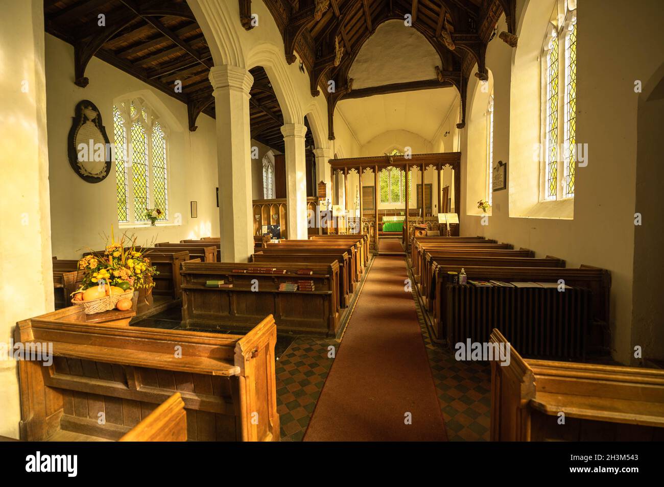 Vue sur l'intérieur de l'église South Burlingham Norfolk England Banque D'Images