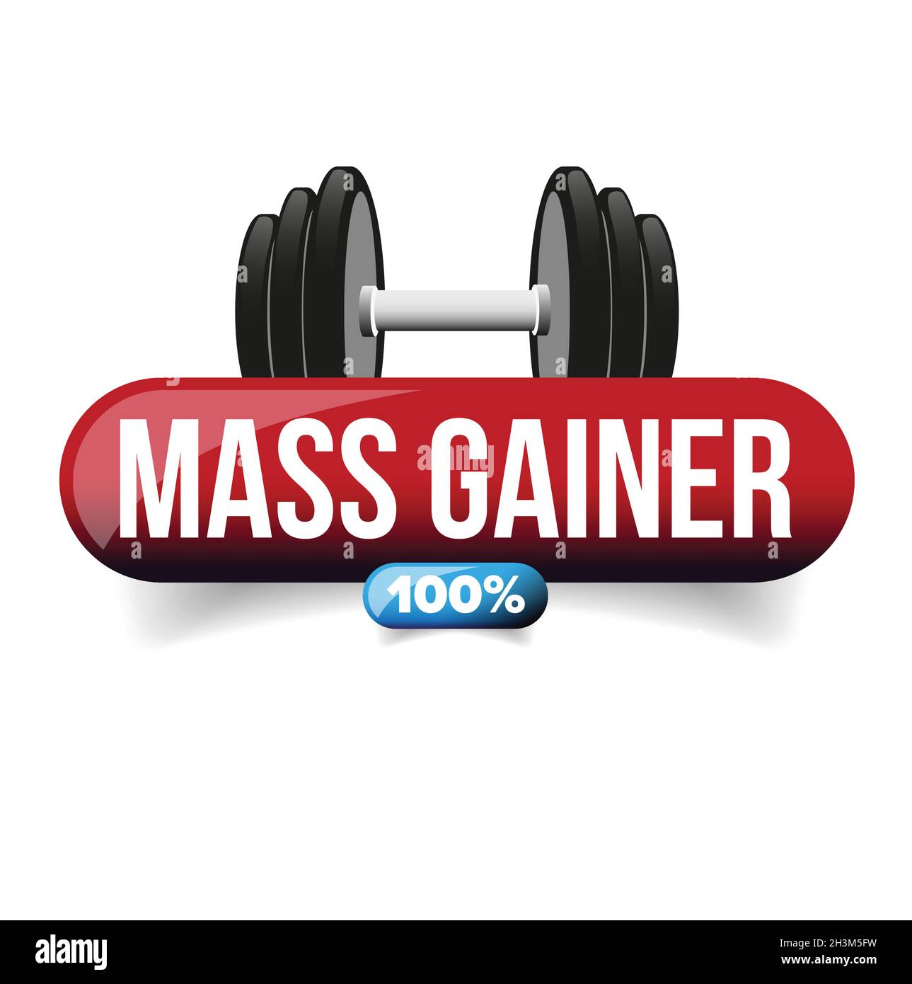 Bouton de gain de masse 100 % Illustration de Vecteur