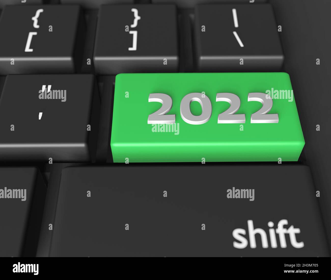 Numéro 2022 sur un clavier d'ordinateur.Image de la nouvelle année sur une  touche d'ordinateur entrée.rendu 3d Photo Stock - Alamy