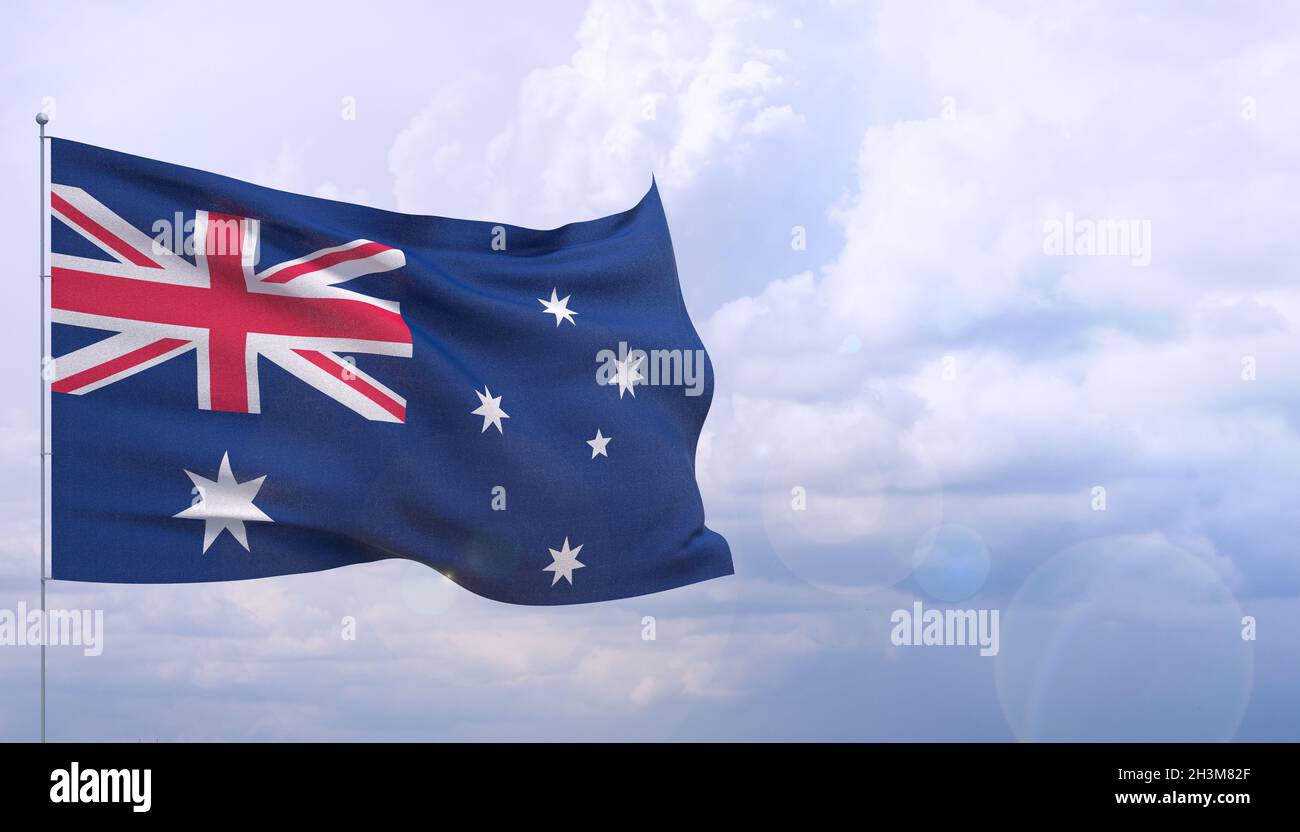 Drapeaux du monde - drapeau de l'Australie.Illustration 3D. Banque D'Images