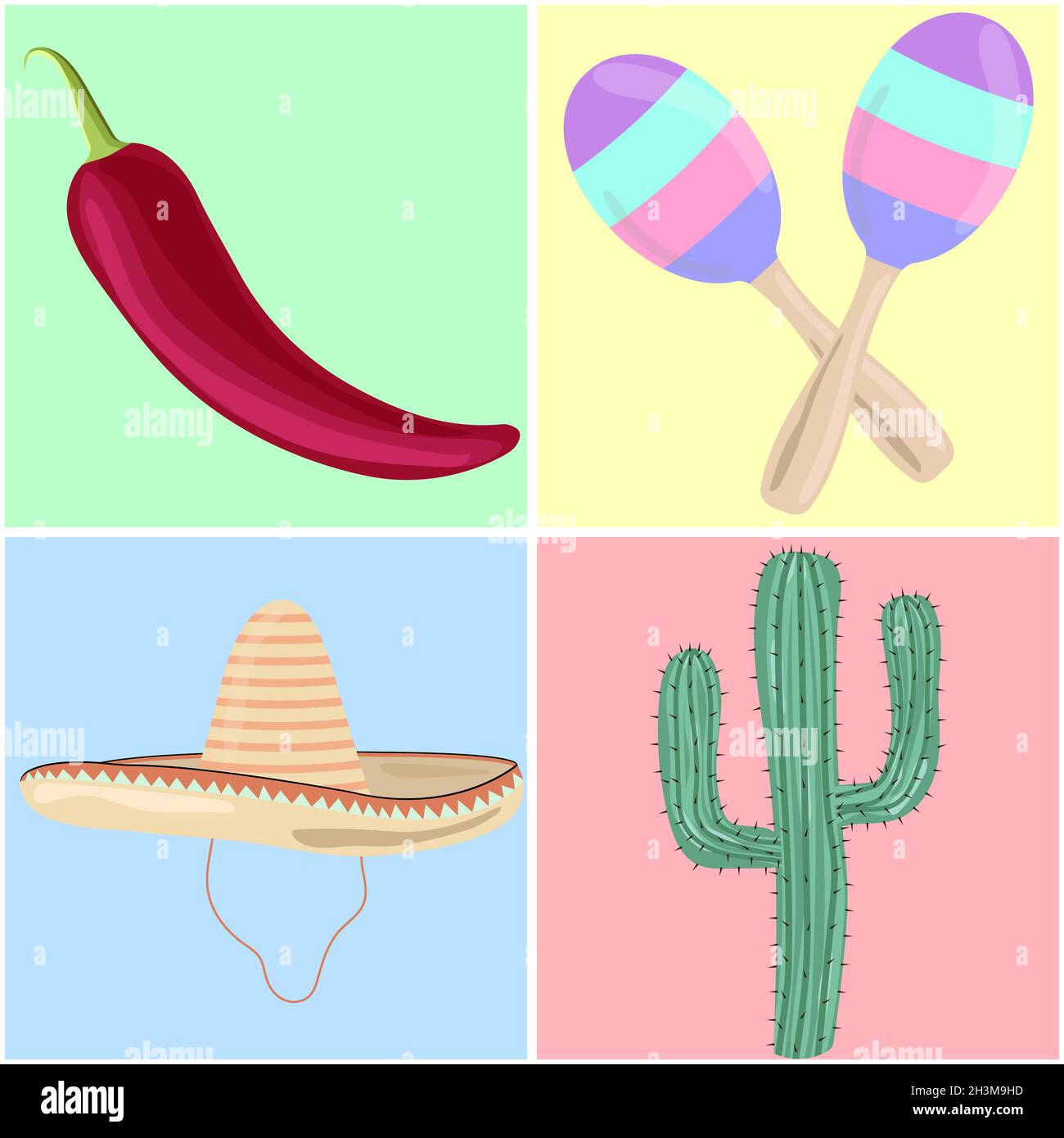 Les articles nationaux mexicains sur un fond Illustration de Vecteur