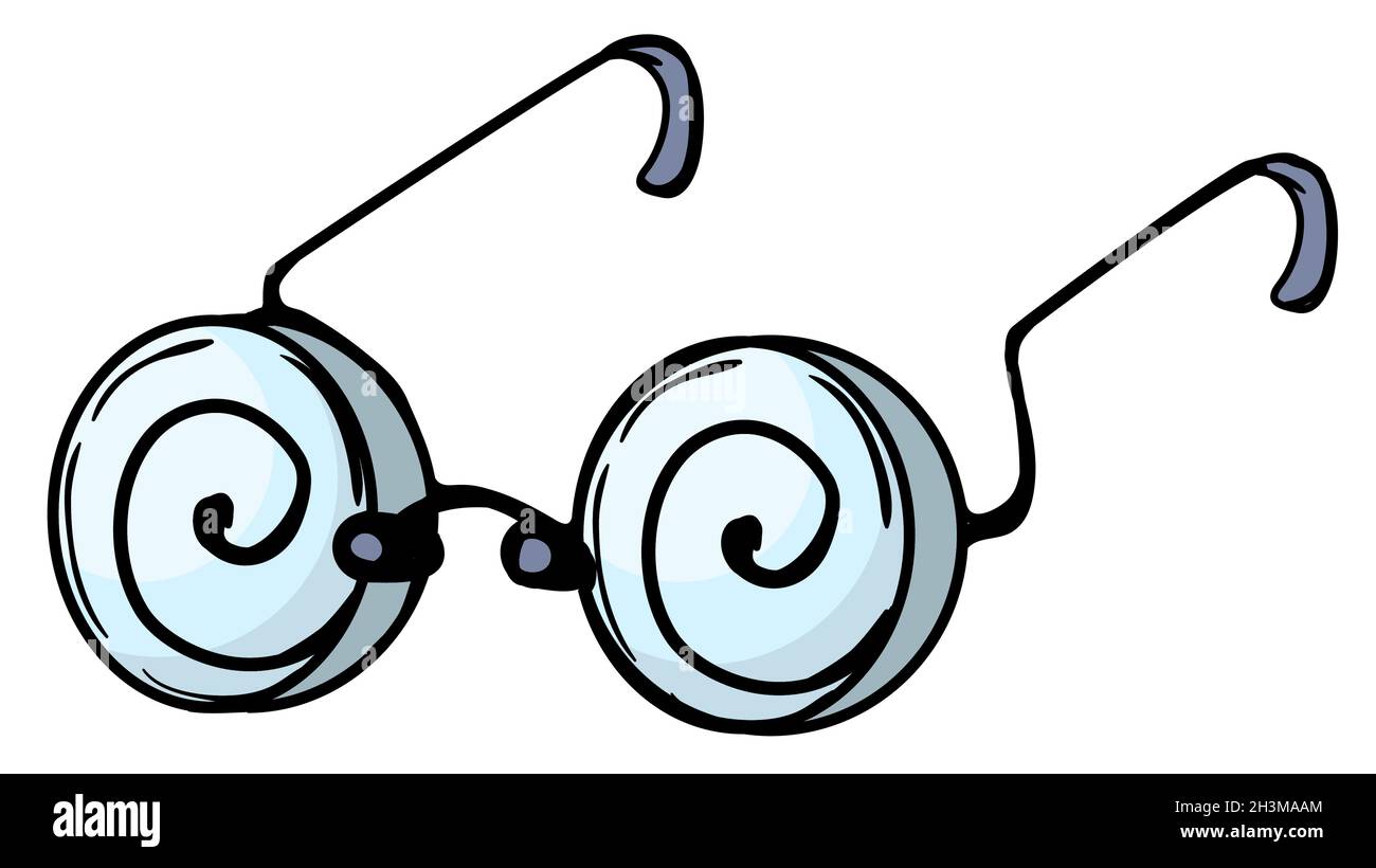 Lunettes dessin de couleur de dessin animé en spirale, illustration