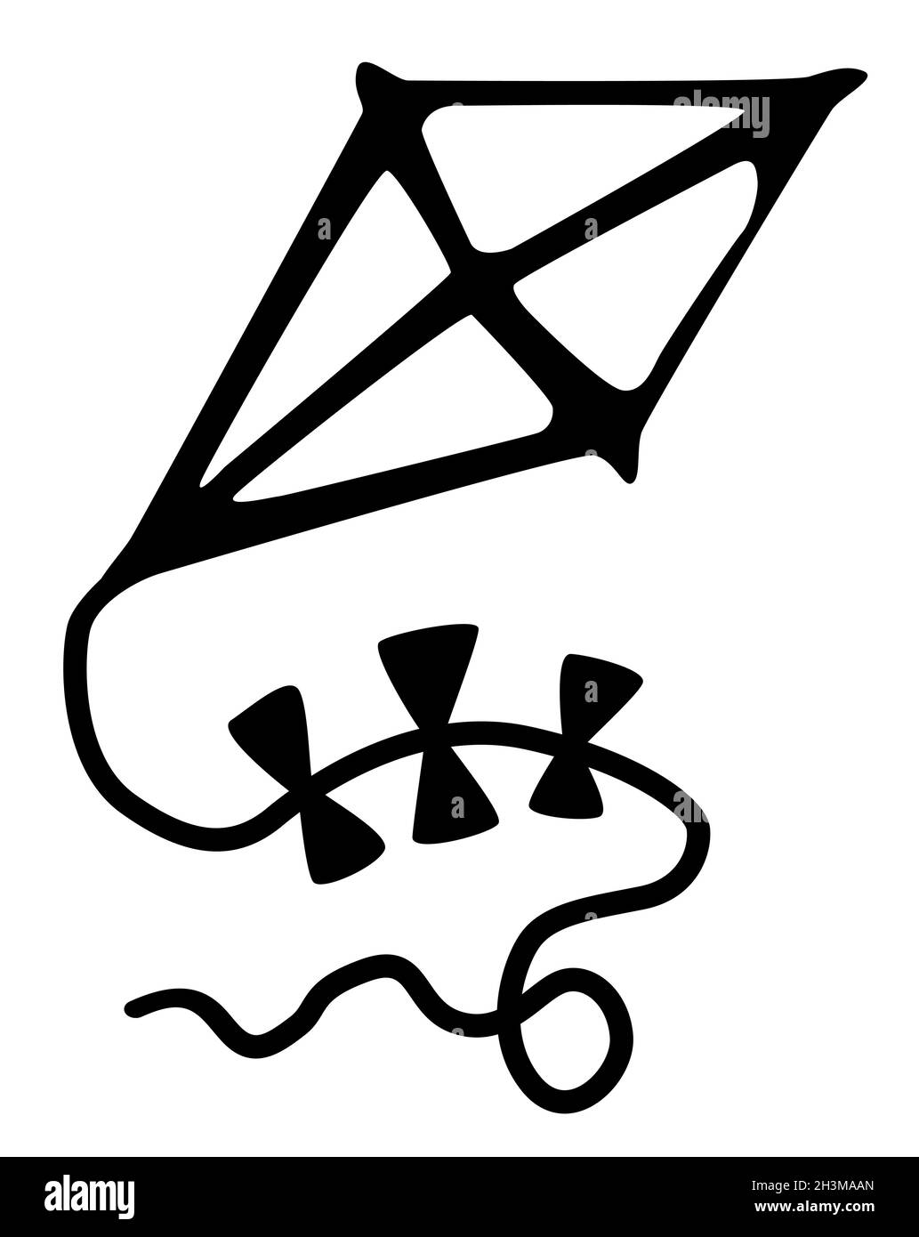 Fil de cerf-volant noir, illustration vectorielle, vertical, isolé Illustration de Vecteur
