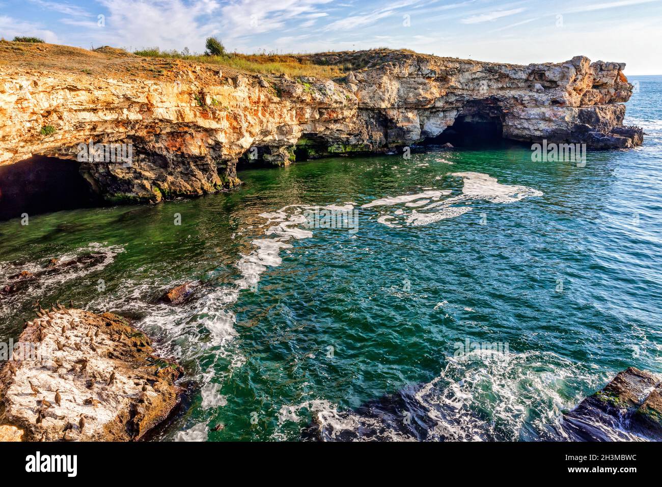 Lever du soleil à Tulenovo, Mer Noire, Bulgarie Banque D'Images