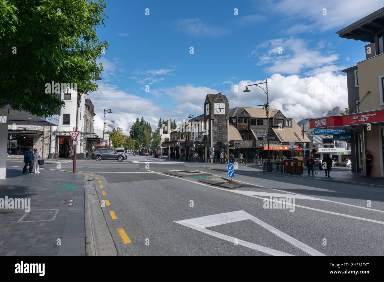 Queenstown Street, route Nouvelle-Zélande Banque D'Images