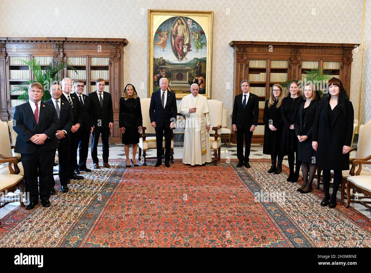 Le pape François rencontre le président des États-Unis d'Amérique Joe Biden lors d'une audience privée au Vatican, le 29 octobre 2021 à Rome, Italie.PHOTO À USAGE ÉDITORIAL EXCLUSIF !!! Banque D'Images