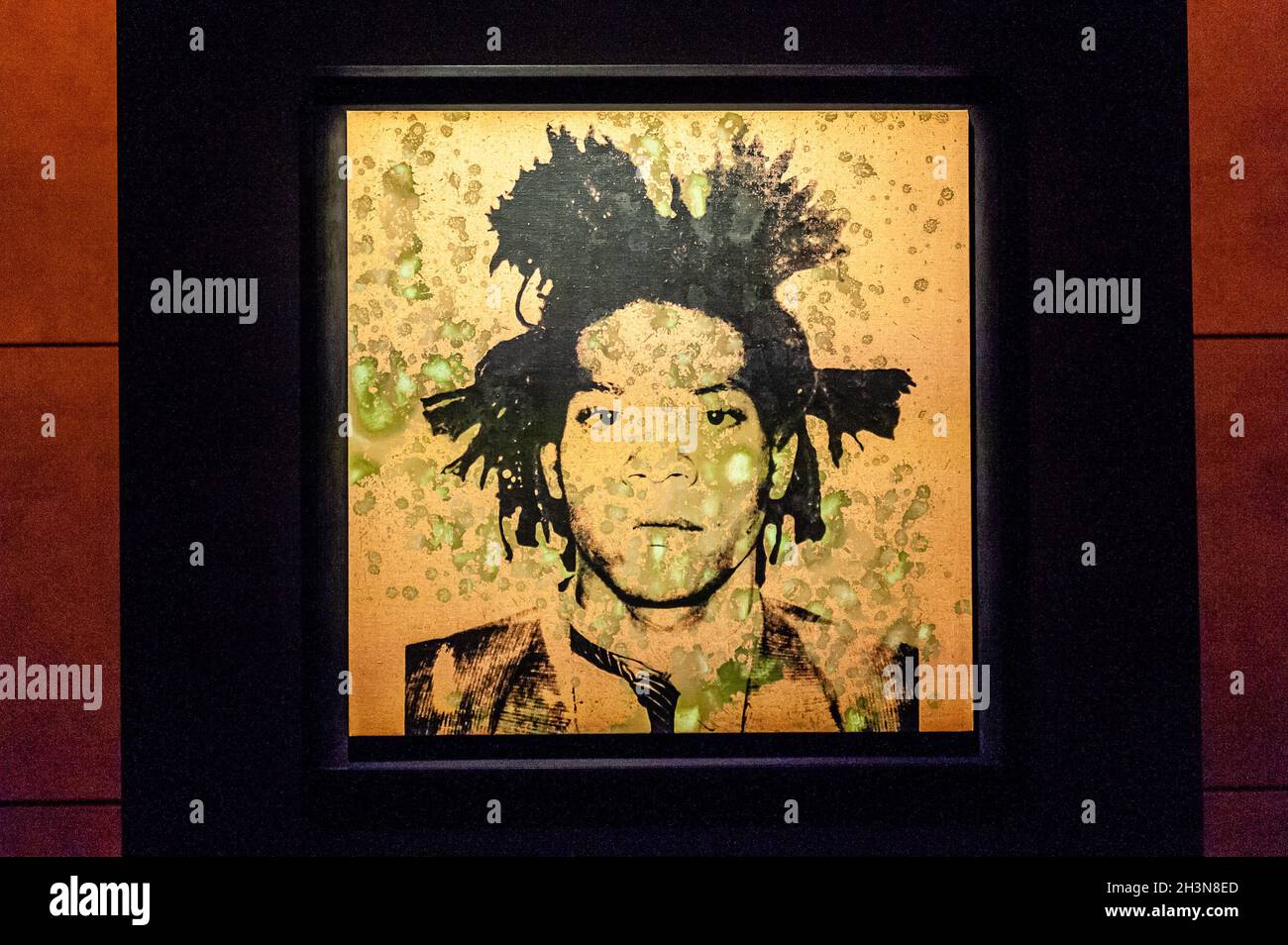 New York, États-Unis.29 octobre 2021.Une photo de Jean-Michel Basquiat par le photographe Andy Warhol fait partie de la collection Cox et des ventes du soir du XXe et XXIe siècle à Christie's à New York, New York, le 29 octobre 2021.(Photo de Gabriele Holtermann/Sipa USA) crédit: SIPA USA/Alay Live News Banque D'Images